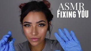 ASMR Fixing You Whispered Roleplay (Gloves sounds, Face Brushing, Scratching sounds and +)