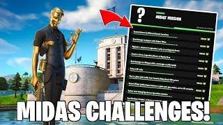 How To Complete “MIDAS CHALLENGES" In (Fortnite Battle Royale!)