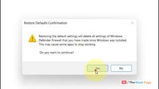 Reset Firewall Settings to Default in Windows 11