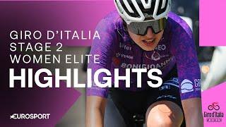 SPRINTS TO VICTORY  | Women's Giro D'Italia Stage 2 Race Highlights | Eurosport Cycling