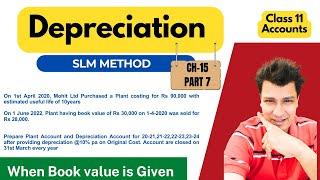 Straight Line Method  when Book Value is Given | Depreciation | Class 11 | Accounts | Ch15 -Part 7