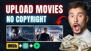 Upload Movies on YouTube without Copyright and Earn money with this secret method using AI 2024