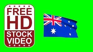 Free Stock Videos – Australian flag waving on green screen 3D animation