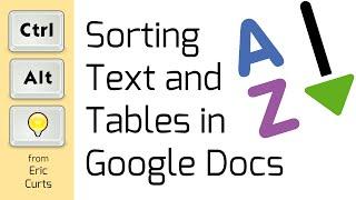 Sorting Text and Tables in Google Docs