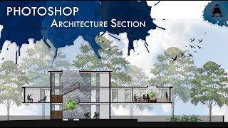 PHOTOSHOP ARCHITECTURE Section Render | Render section using 5 BASIC commands! [2019]