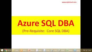 Azure DBA Training Video