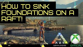 How to sink foundations on rafts and motorboats!! Official Server!  ARK Survival Evolved!