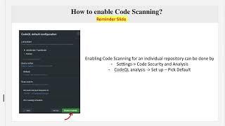 How to Enable Code Scanning Reminder - GitHub Advanced Security