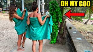 Bushman Prank 2023! Scared Beautiful Girls