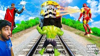 CAN SUPERHEROS STOP THE TRAIN in GTA 5? Gta 5 tamil | Superheros vs Train Challenge | Gta tamilan