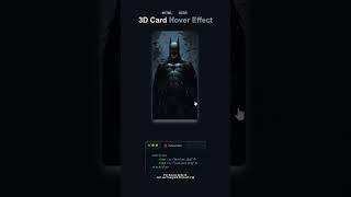  3D Card Hover Effect 2025!  | Stunning JS Design in 60 Seconds||#shorts #shortvideo #web3 #js