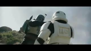 Boba Fett vs Stormtroopers con "Yo quiero un héroe" de fondo