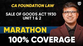 CA Foundation Law Marathon | SOGA Unit 1 & 2 Revision | CA Foundation June 24 | CA Indresh Gandhi