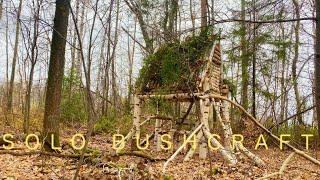 Вернулся в ЛЕСНОЕ УБЕЖИЩЕ, одиночный бушкрафт [独自露营, solo bushcraft ] (эпизод 16)[4K]