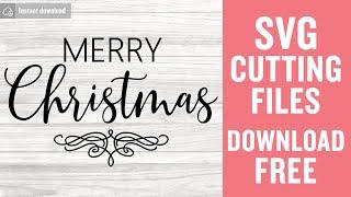 Merry Christmas Svg Free Cut File for Cricut