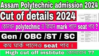 assam Polytechnic 2024 cut of mark details discuss || You will get a seat even if you get poor marks