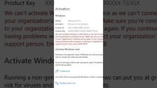 we can't activate windows on this device we can't connect to your organization...... #shorts