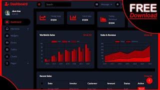 Responsive Admin Dashboard Using HTML CSS & Bootstrap 5 | Free Source Code 