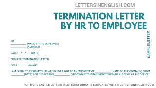 Termination Letter to Employee - Termination Letter Format - Letters in English