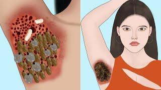 ASMR Remove dog ticks and maggots from infected armpit | Severely Injured animation