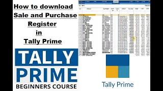 How to Download Sale and Purchase Register ! Print & Export Sales & Purchase Register in Tally Prime