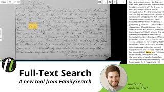 Full-Text Search from FamilySearch | A Quick Tutorial