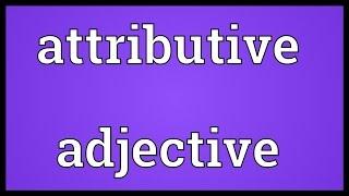 Attributive adjective Meaning