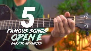 5 OPEN E Tuning Songs You Should Know - BEGINNER TO ADVANCED!