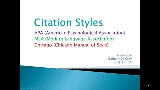 Citation Styles