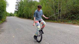 doing tricks on my unicycle