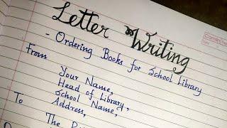 Letter to a Book Publisher for Ordering Books by school Librarian/Letter Writing/best handwriting