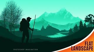 How to draw flat landscape in Photoshop
