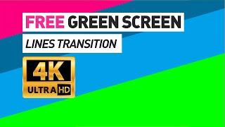 Green Screen chroma key Transition 4K Colored Lines from TOP to BOTTOM [FREE]