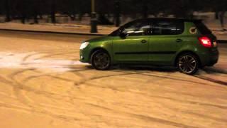 Skoda Fabia RS with Mita snow chains