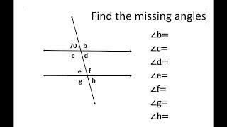 Finding Missing Angles, Parallel Lines and Transversal Ex.