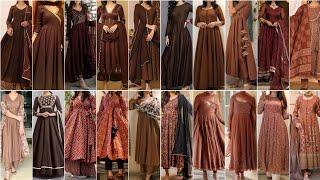 100% Latest Brown Colour Anarkali Suit Design Ideas for Girls 2023