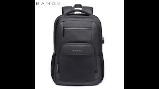 BANGE Rambo Business Backpack - Water-Resistant, Anti-Theft, USB Charging BG7267)