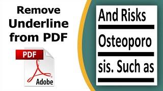 How to remove underline in pdf using adobe acrobat pro dc