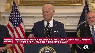 President Biden on U.S.-Russia prisoner swap: 'All four have been imprisoned unjustly in Russia'