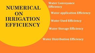 Numerical on Irrigation Efficiencies