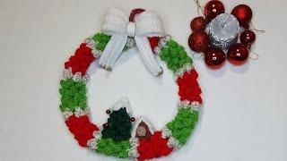 Crochet-Tutorial - Christmas Wreath-Ghirlanda natalizia