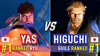 SF6  YAS (#1 Ranked Ryu) vs HIGUCHI (#1 Ranked Guile)  Street Fighter 6 High Level Gameplay