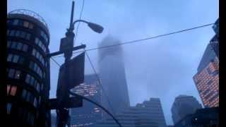 Wind howling through the World Trade Center buildings during Hurricane Sandy