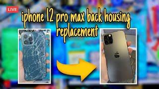 how to replace original back housing iphone 12promax .step by step easy way .cracked back housing