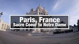 City Walks: Paris, France -  Sacre Coeur to Notre Dame - virtual walking treadmill video