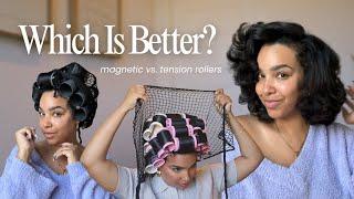 How To Roller Set Using Magnetic Rollers | Compared to Tension Hair Rollers