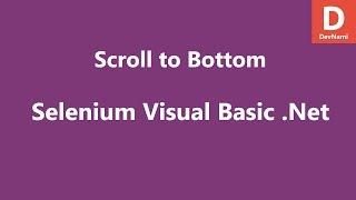 Selenium Visual Basic .Net Scroll to Bottom