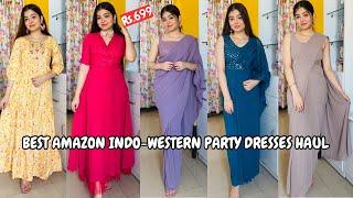 Best Amazon Wedding Wear/Party Wear Indo-Western Designer Dresses Haul || Indya And Indo-Era TRYON