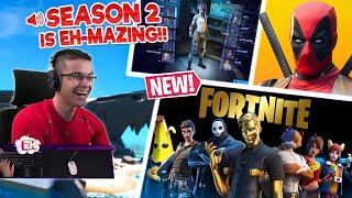 Nick Eh 30's FIRST REACTION to Fortnite Season 2! (Chapter 2)