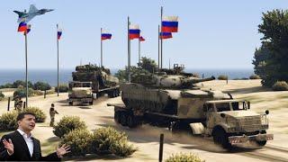 PUTIN UNDERSTIMATED NATO! Ukrainian fighter Jets & Helicopters Attack on Russian Army Convoy -GTA5